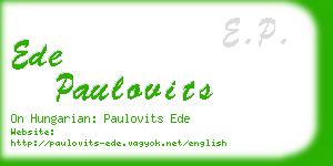 ede paulovits business card